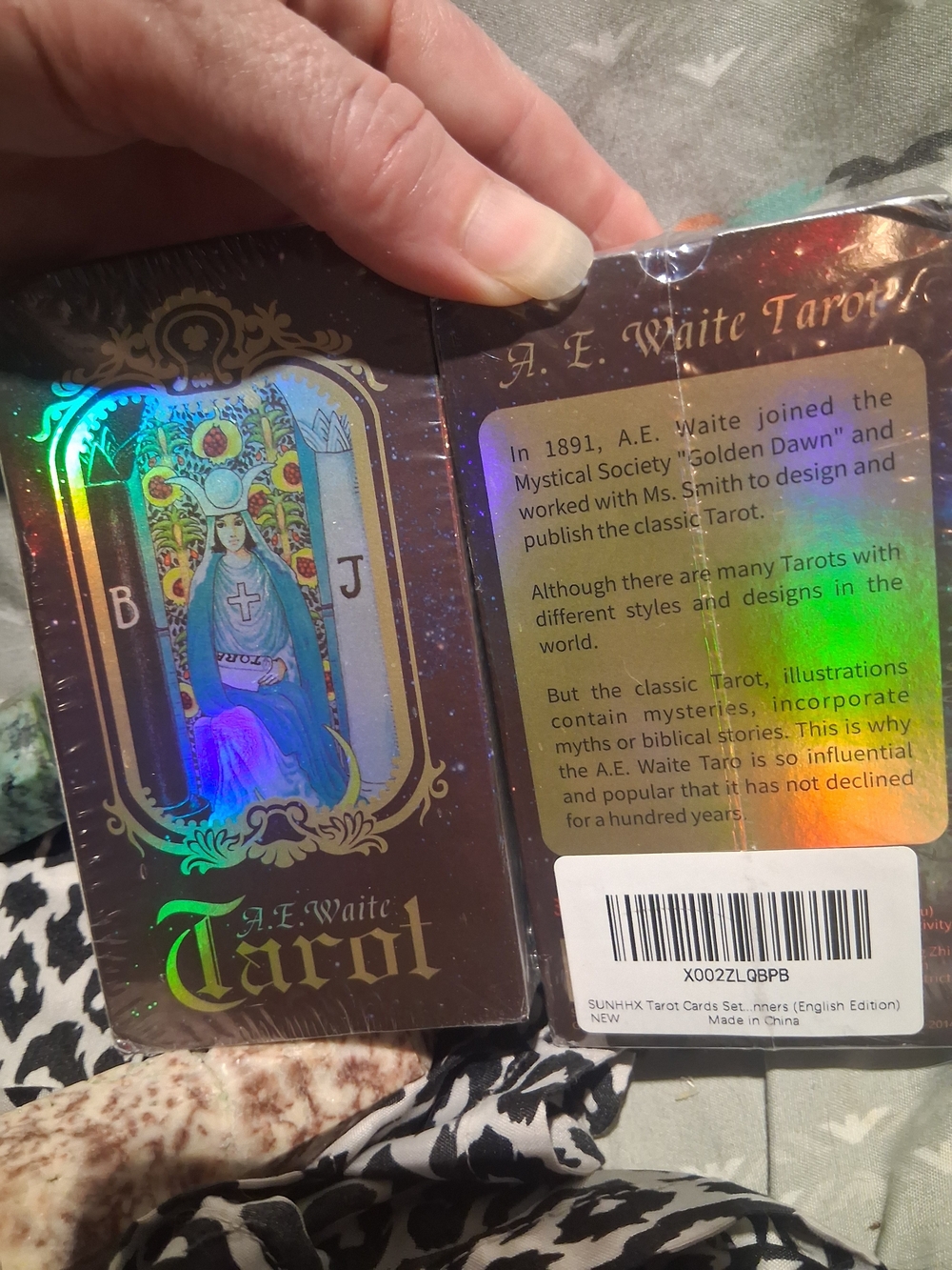 A.E. Waite Tarot deck in a holographic brown packaged box!